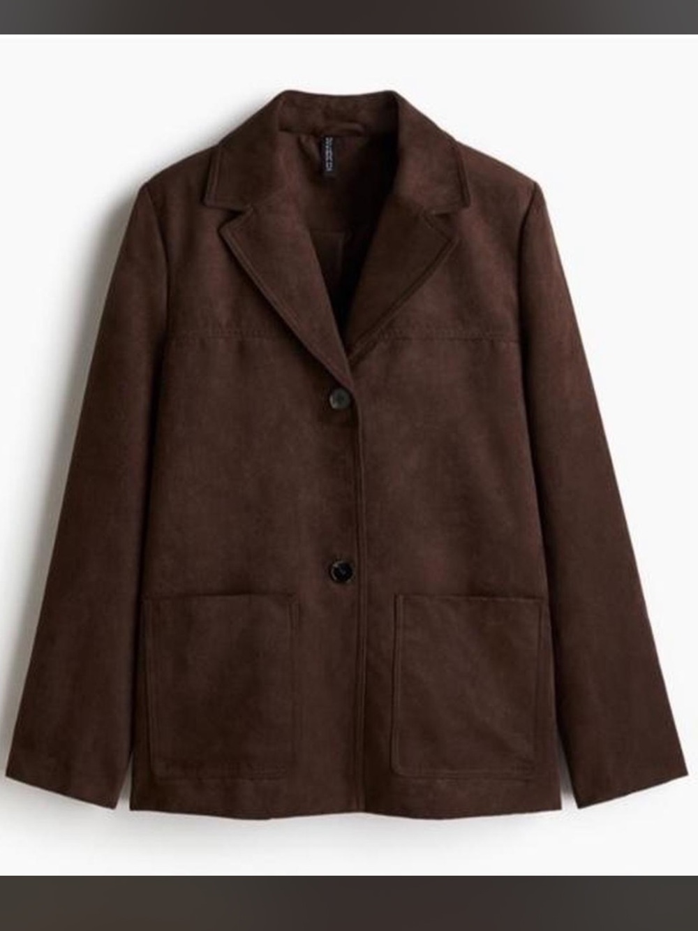 H&M Brown Faux Suede Single-Breasted Blazer